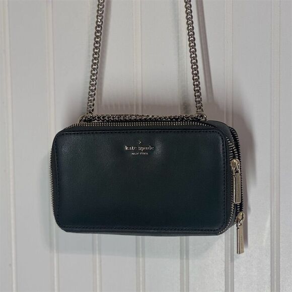 Kate Spade  Connie Crossbody Bag Green Pebbled Leather Purse Small Shoulder - Picture 1 of 11